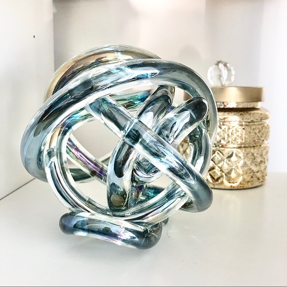 Other - Modern Glass Woven Abstract Shelf Decor